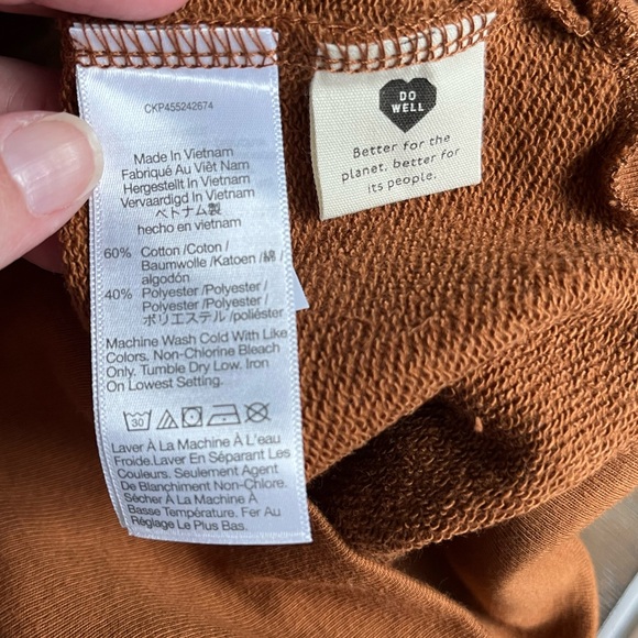 Madewell Henley puff sleeve sweatshirt brown size XXsmall NB331 NWT - Picture 10 of 10